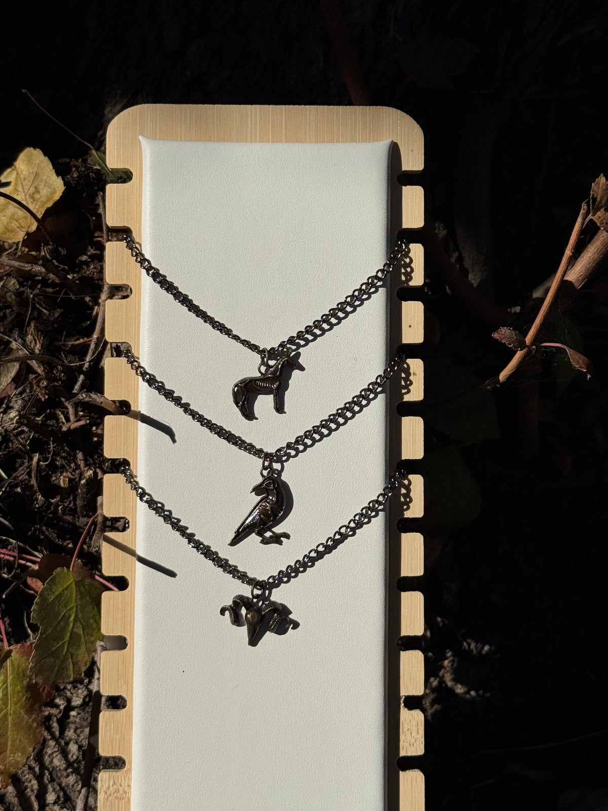 Skeleton Crow Necklace