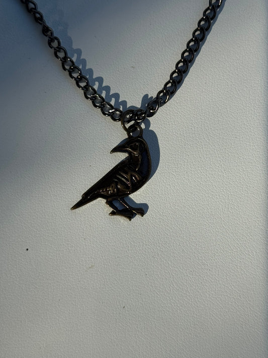 Skeleton Crow Necklace