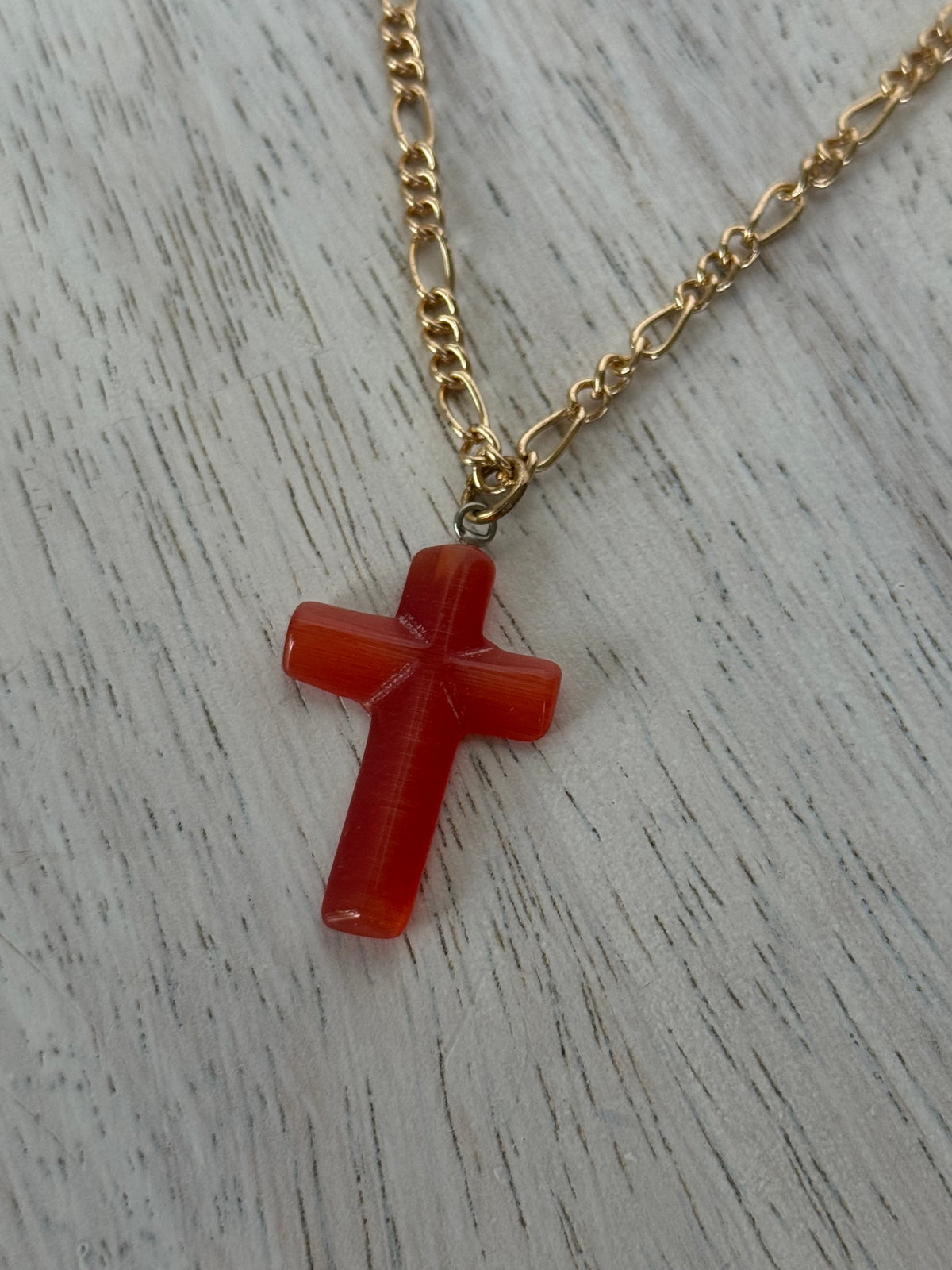 Carnelian Cross Necklace